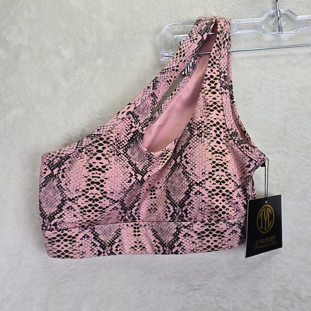 NWT Til You Collapse TYC Snakeskin‎ Sports Bra XS Asymmetrical Active Athleisure